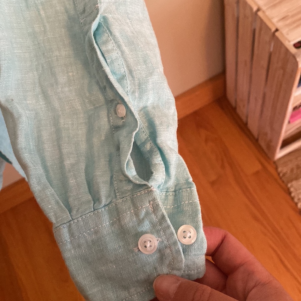Amazon Essentials Linen Button Down - Picture 2 of 5